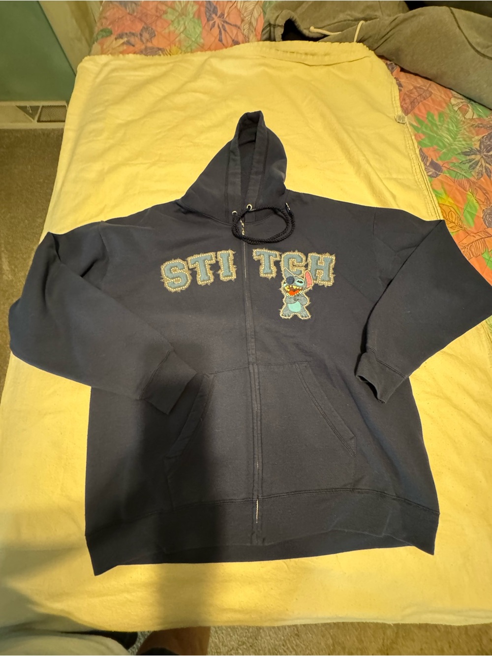 Disney Stitch Graphic Zip-Up Hoodie - Navy